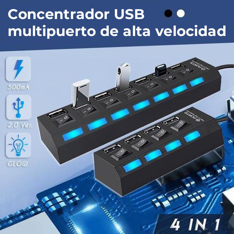 Concentrador USB multipuerto de alta velocidad