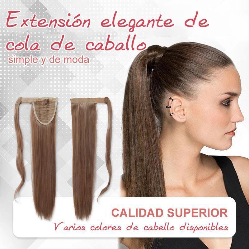 Extensión de cabello con cola de caballo recta larga con clip