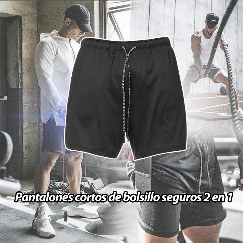 Pantalones de secado rápido Fitness doble capa 2 en 1