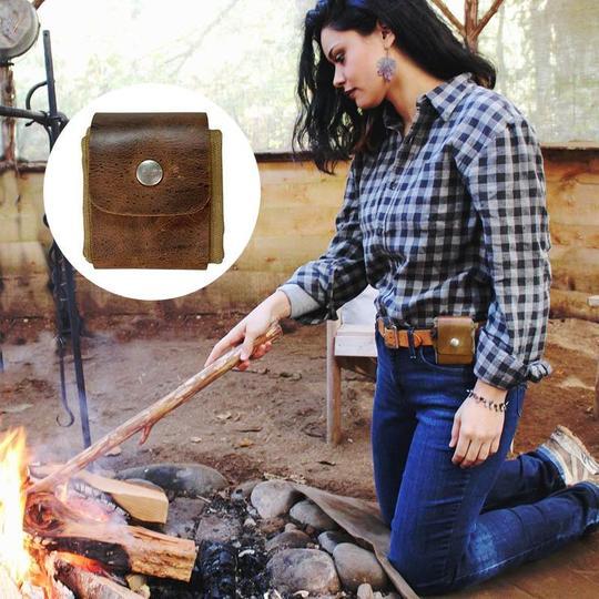 Bolso bushcraft de piel y lona