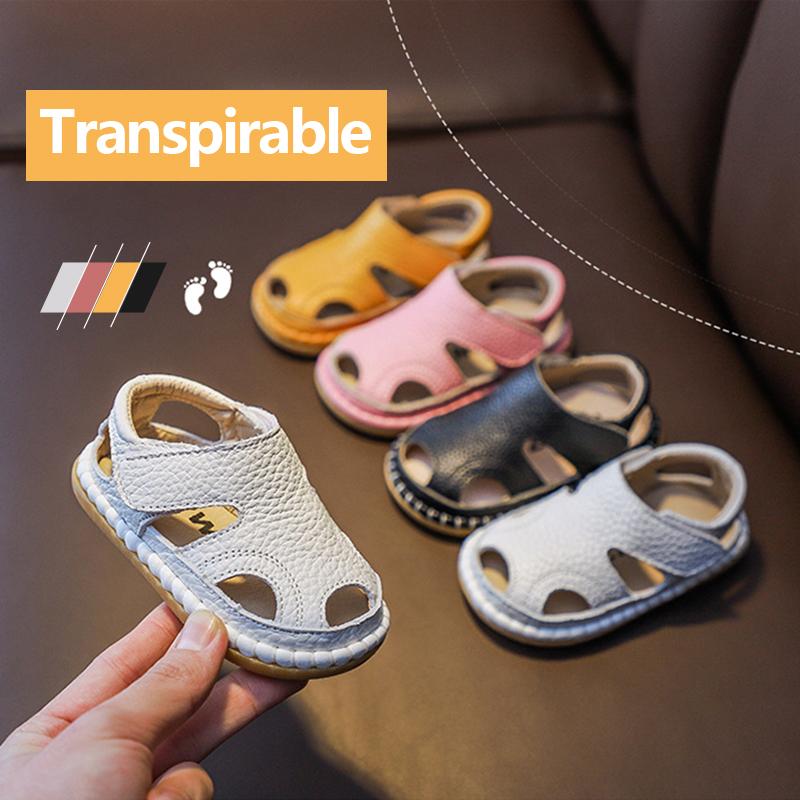 Sandalias de piel de vaca transpirable para niños (1-3 años)