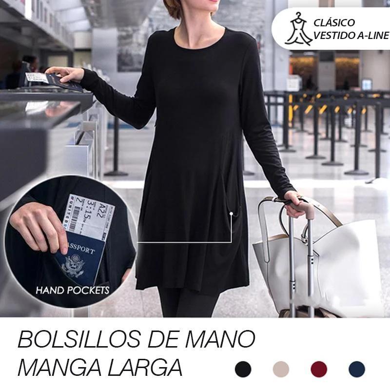 Vestido de viaje de sudadera con manga larga