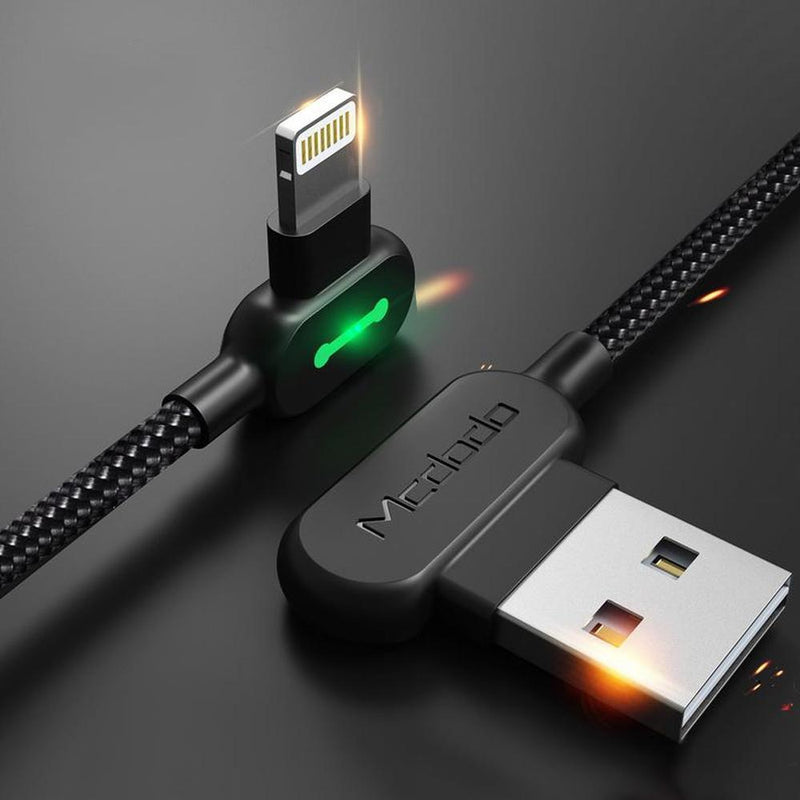 Cable USB Brillante con Diseño de 90 Grados