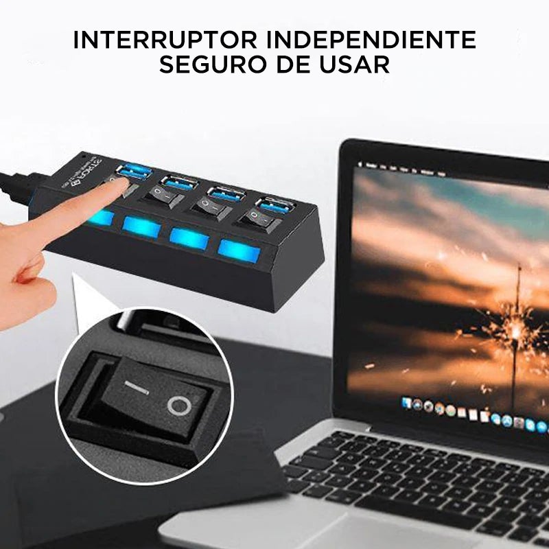 Concentrador USB multipuerto de alta velocidad