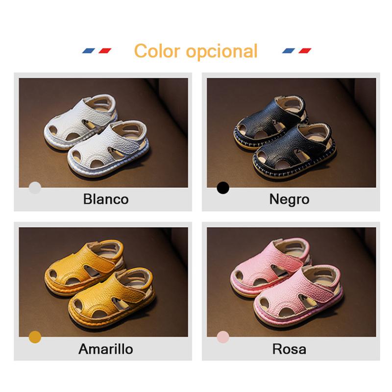 Sandalias de piel de vaca transpirable para niños (1-3 años)