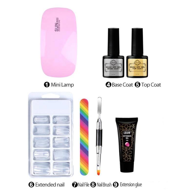 Kit de uñas de gel transparente de secado rápido