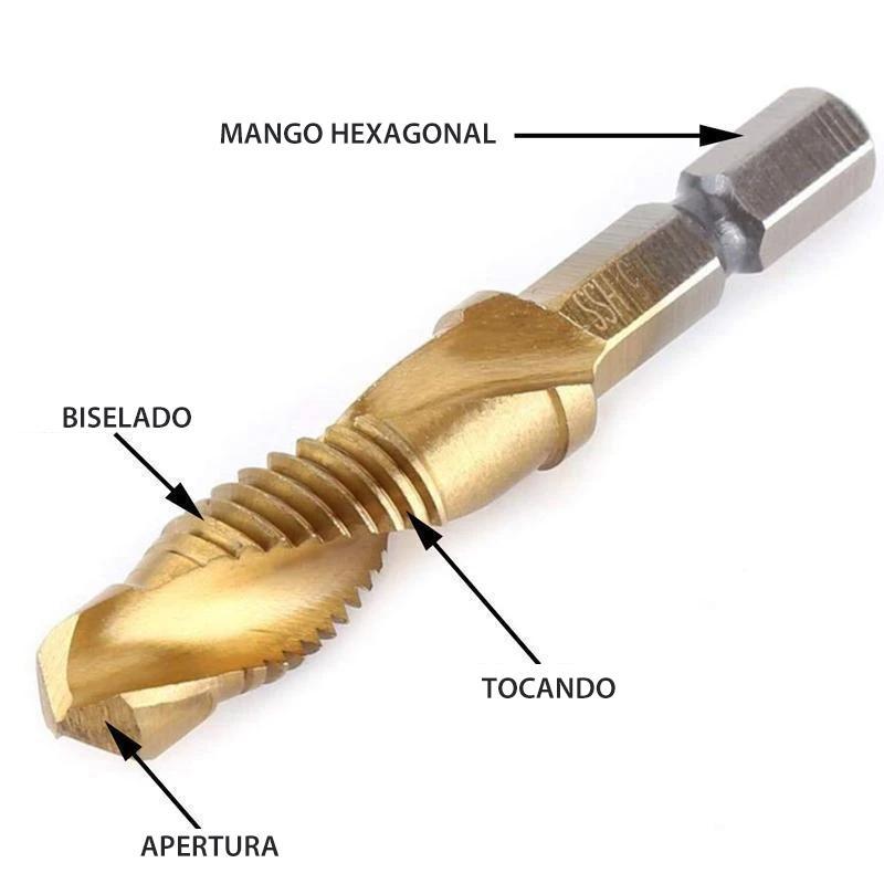 JUEGO DE BROCAS DE PERFORACIÓN DE HILO MÉTRICO DE 6 PIEZAS