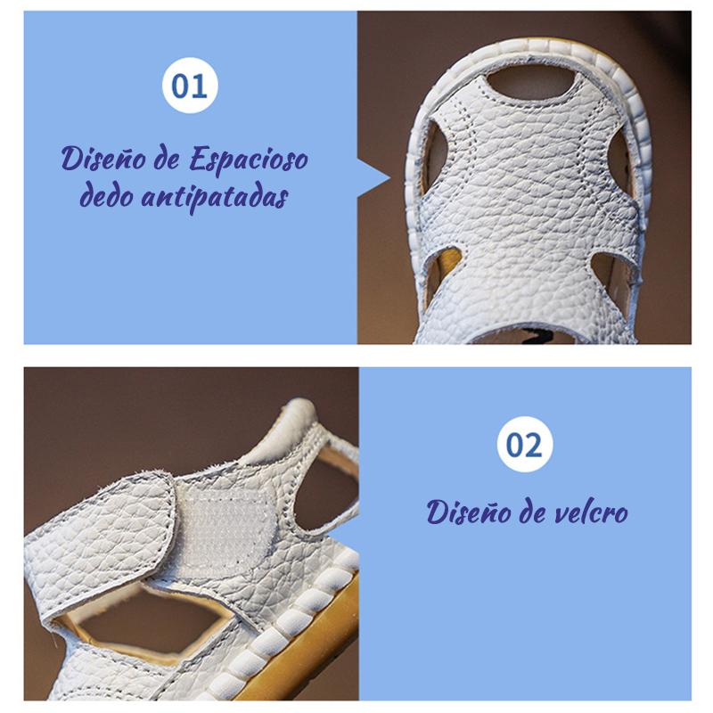 Sandalias de piel de vaca transpirable para niños (1-3 años)