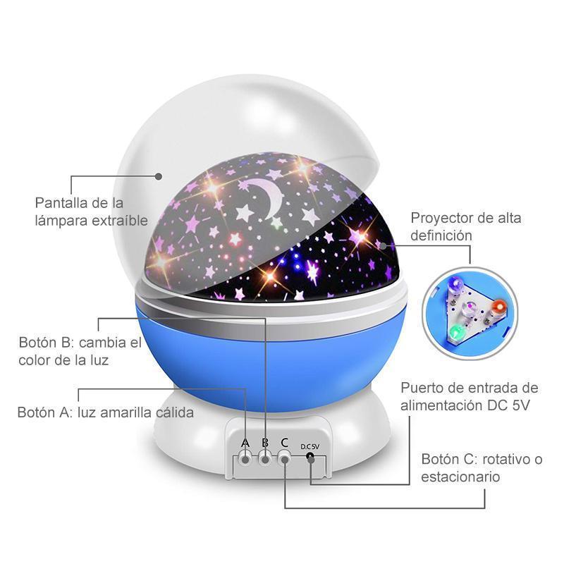 Luz Nocturna Cielo Estrellado Romántico - Lámpara LED para proyectores