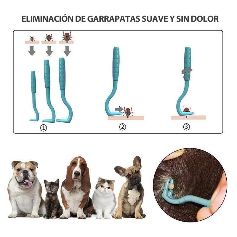 Eliminador de garrapatas para mascotas (3 piezas)