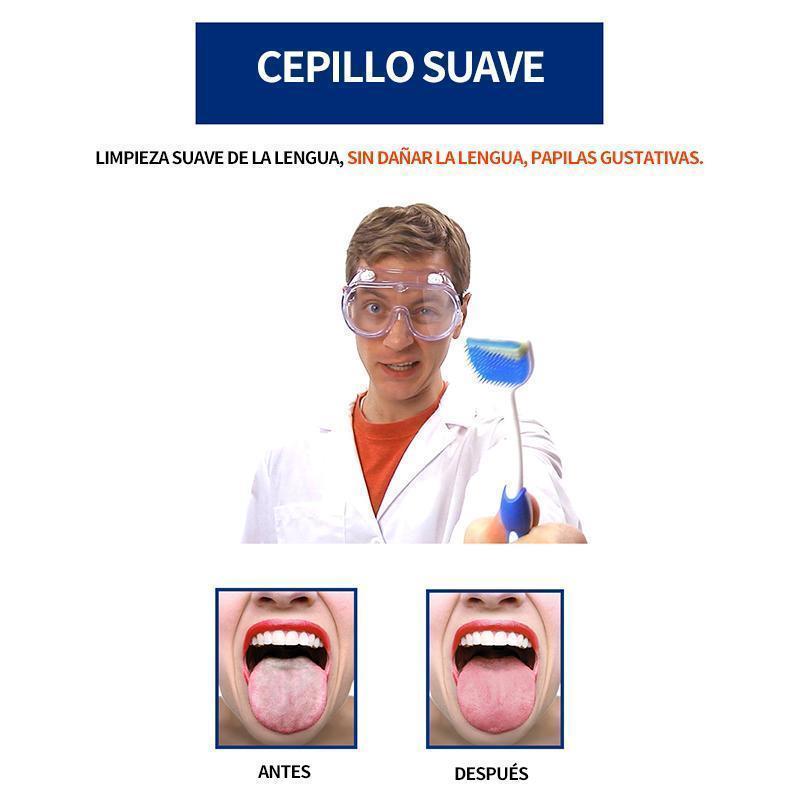 Cepillo para el sarro de la lengua con cerdas suaves