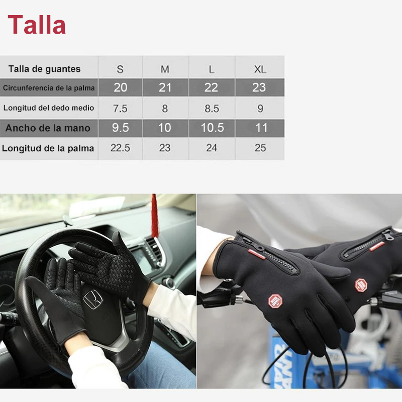 Guantes de pantalla táctil impermeables a prueba de viento de primera calidad unisex