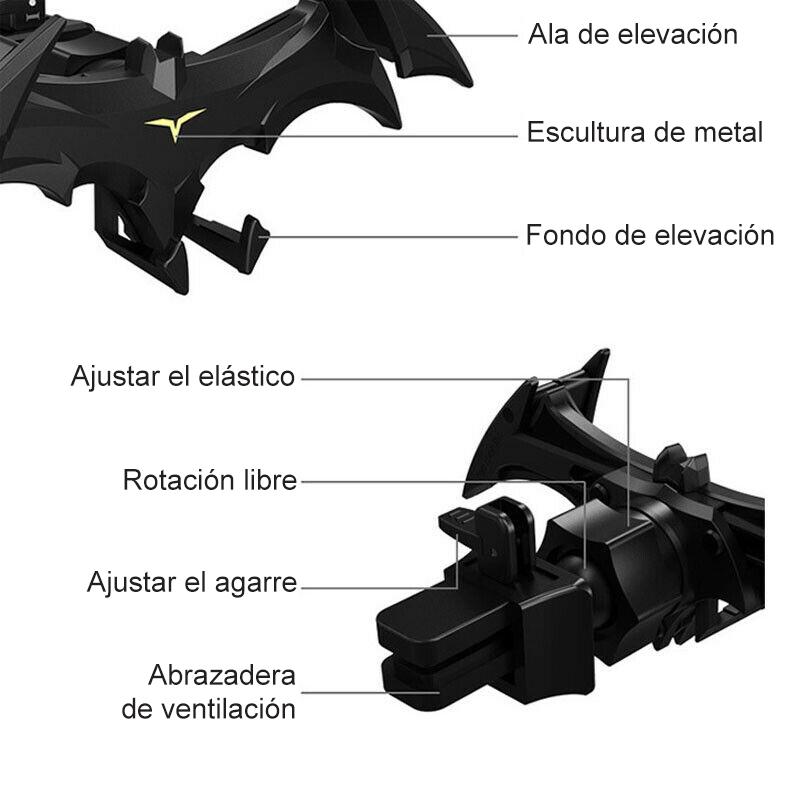 Soporte para teléfono con alas de murciélago