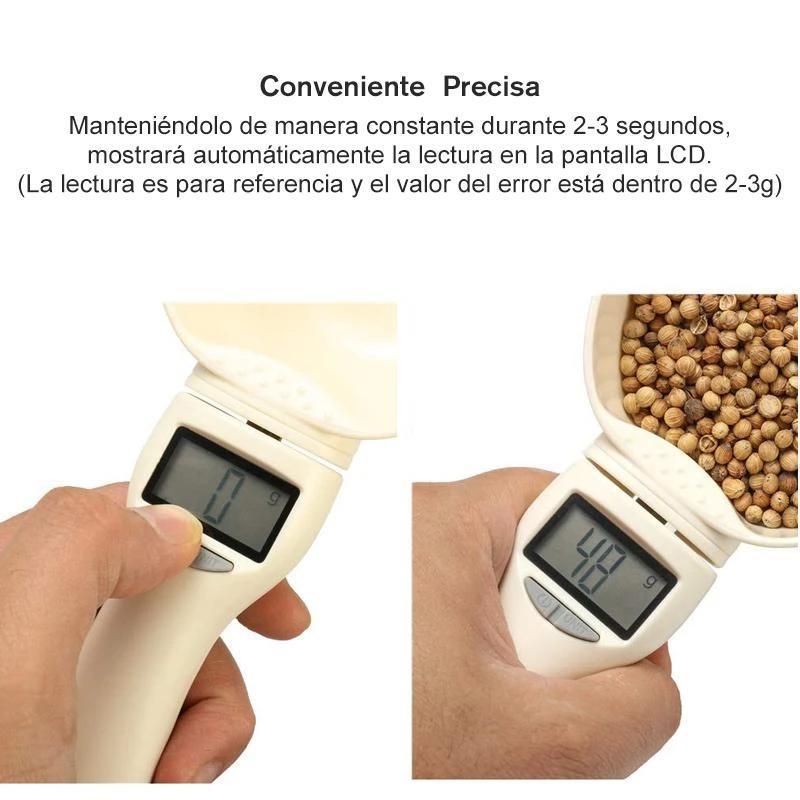 Cuchara digital de medición de alimentos para mascotas