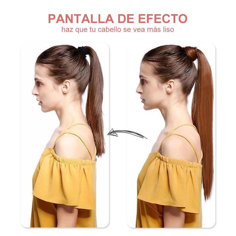 Extensión de cabello con cola de caballo recta larga con clip