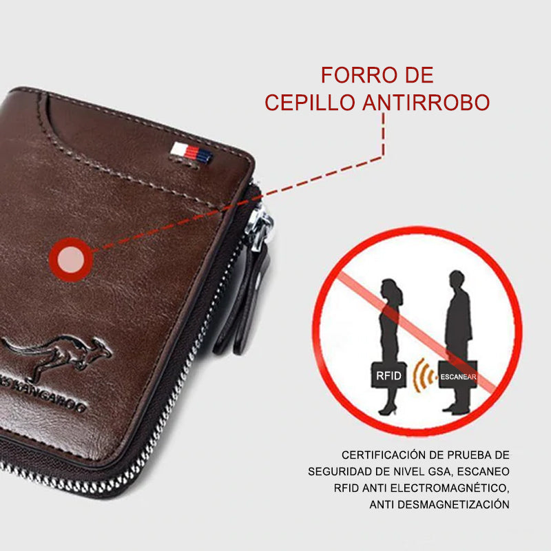 Cartera con bloqueo RFID para hombre