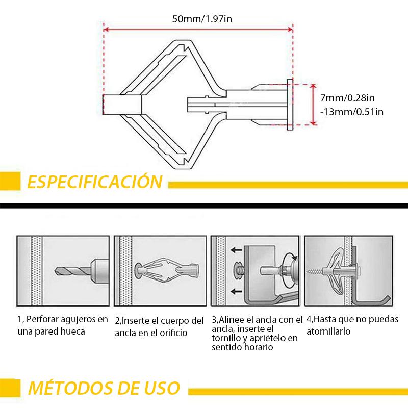 Perno de anclaje de expansión de aeronave