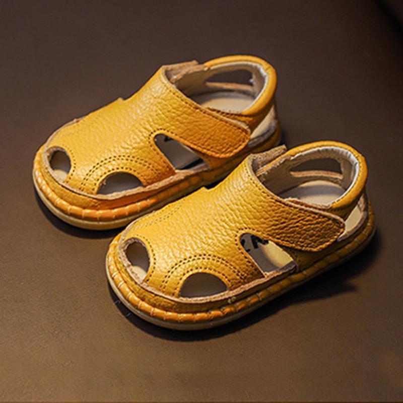 Sandalias de piel de vaca transpirable para niños (1-3 años)