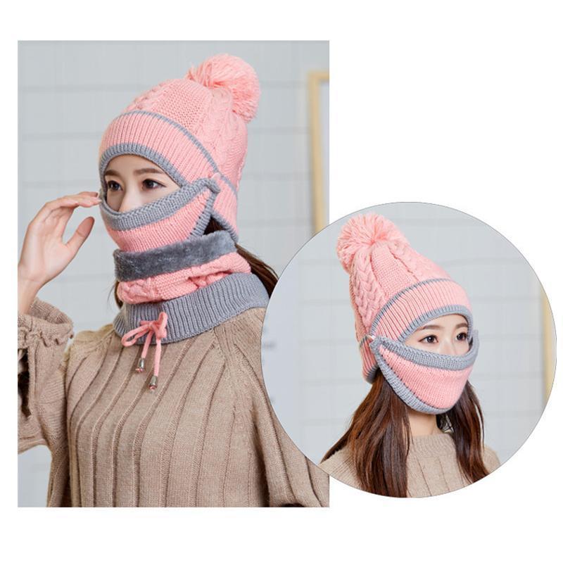 Gorro y bufanda de invierno para mujer