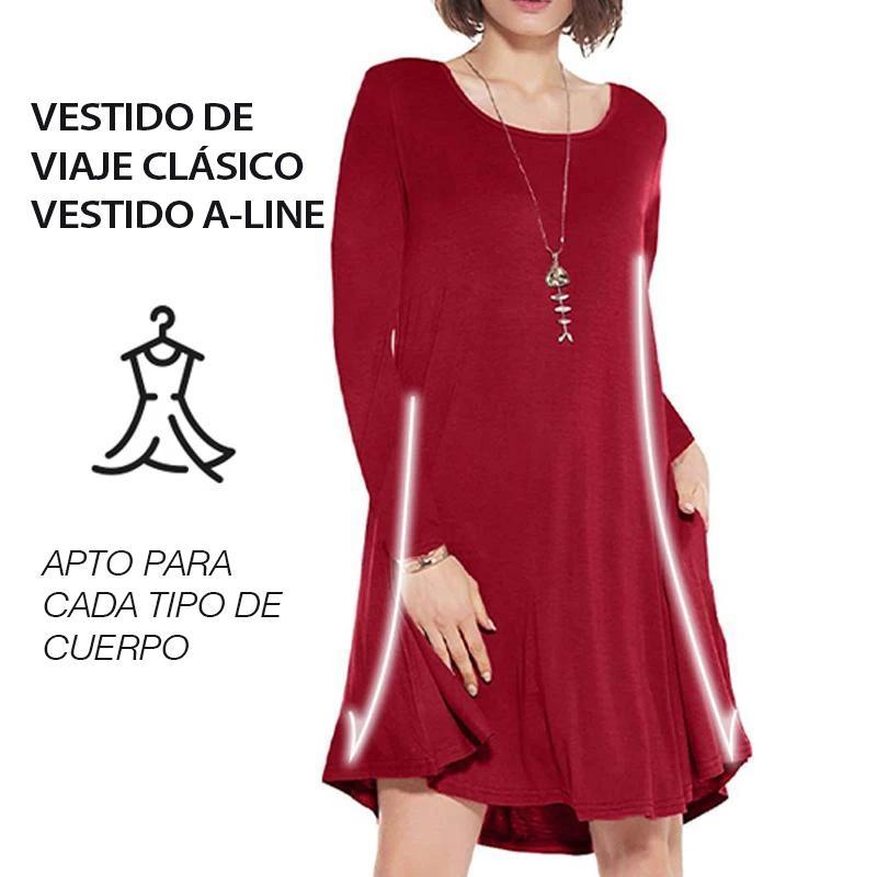 Vestido de viaje de sudadera con manga larga