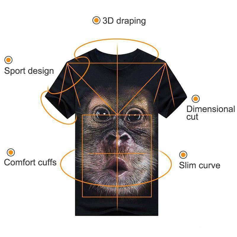 Divertida Gorilla 3D T-shirt