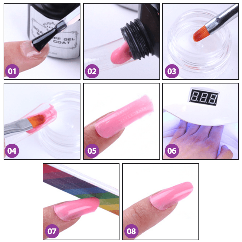 Kit de uñas de gel transparente de secado rápido