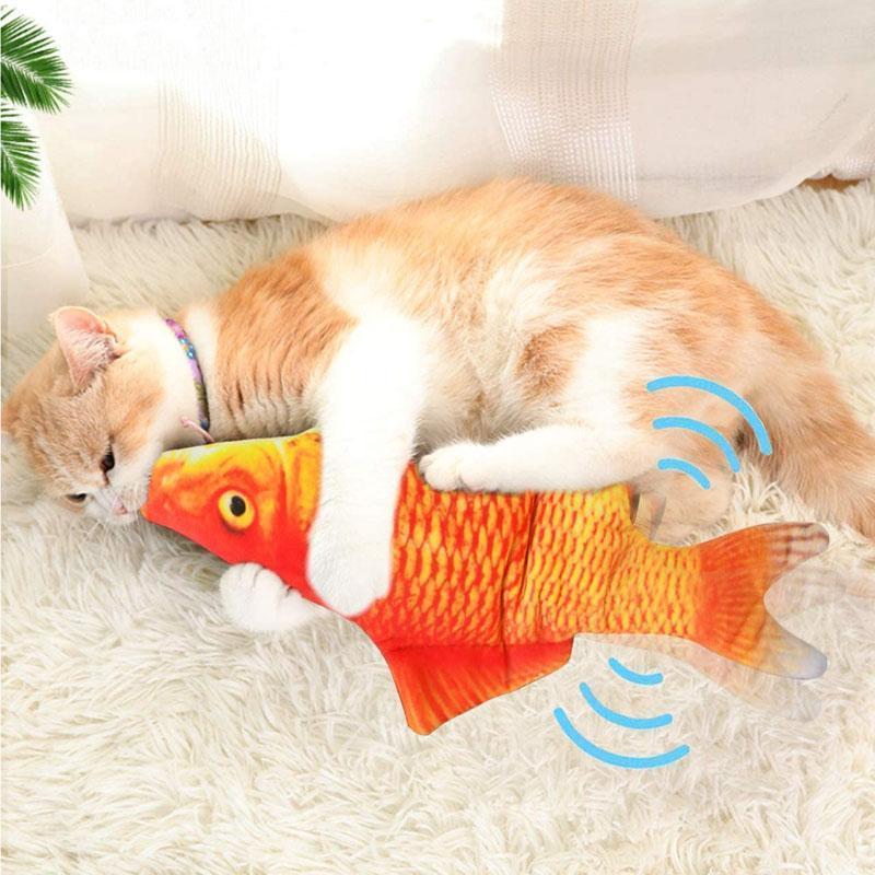 Peluche de simulación de carga USB Juguete Pez para Gato