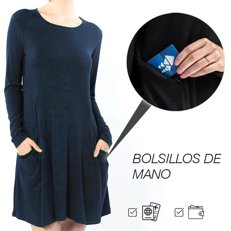 Vestido de viaje de sudadera con manga larga