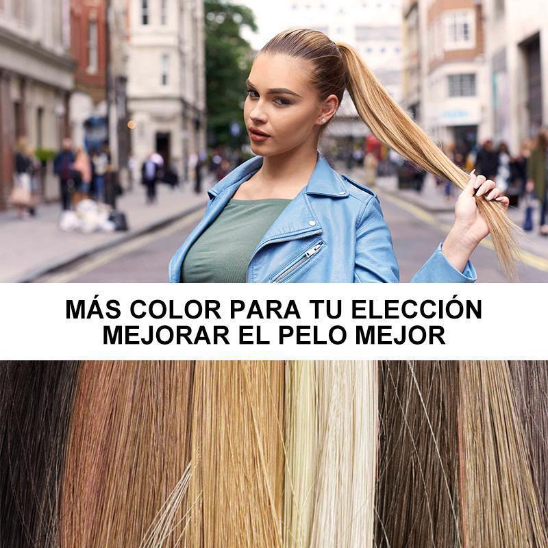 Extensión de cabello con cola de caballo recta larga con clip