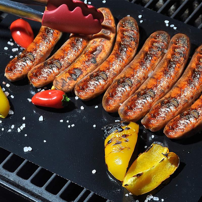 Estera de barbacoa antiadherente con caja de corte