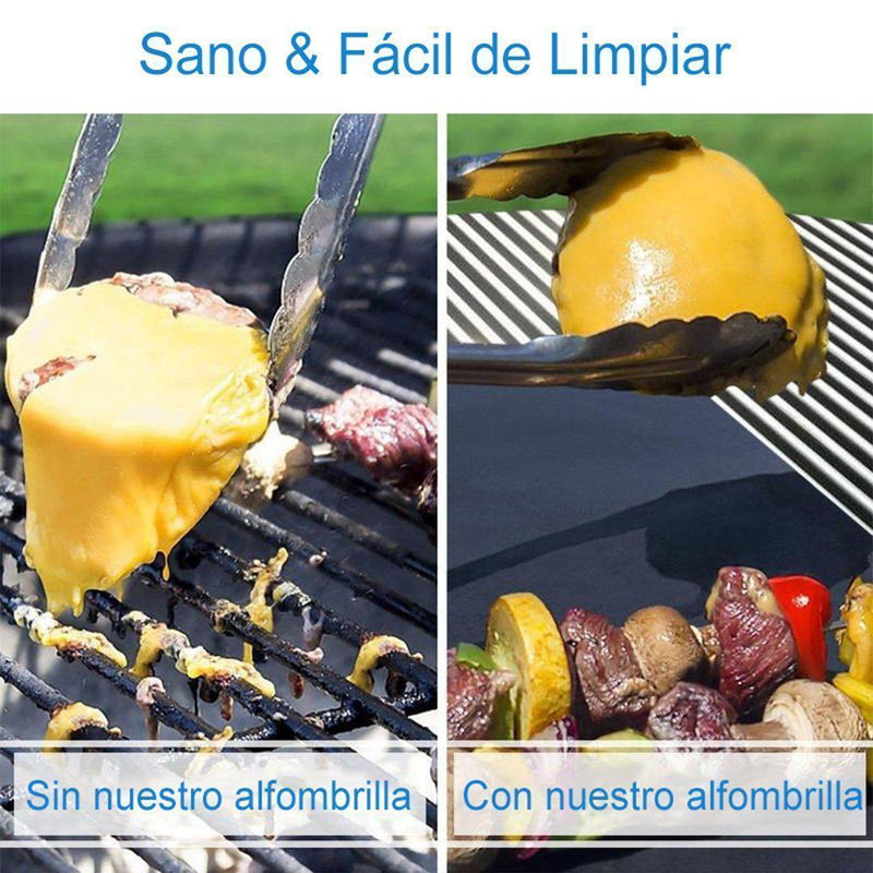 100% Antiadherente Alfombrilla para Barbacoa, 2 Unidades